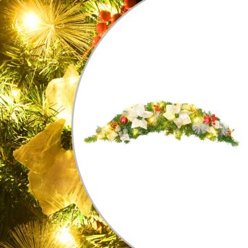 vidaXL Kalėdinė arka su LED lemputėmis, žalios spalvos, 90cm, PVC