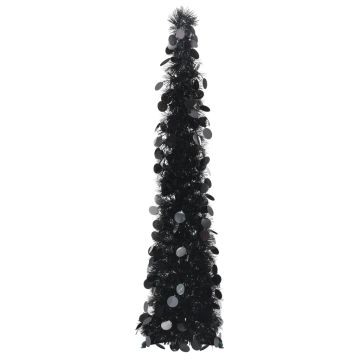 vidaXL Išskleidžiama dirbtinė Kalėdų eglutė, juoda, 120cm, PET