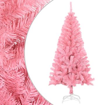 vidaXL Dirbtinė Kalėdų eglutė su stovu, rožinės spalvos, 150cm, PVC