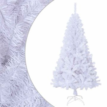 vidaXL Dirbtinė Kalėdų eglutė su storomis šakomis, balta, 150cm, PVC