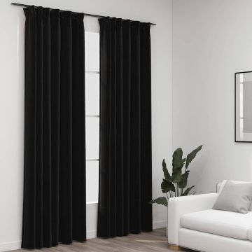 vidaXL Naktinės užuolaidos su kabliukais, 2vnt., antracito, 140x225cm