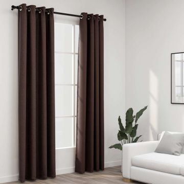 vidaXL Naktinės užuolaidos su kilputėmis, 2vnt., taupe, 140x245cm