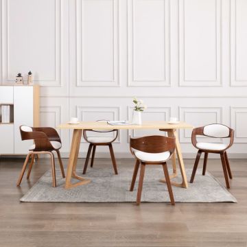 vidaXL Valgomojo kėdės, 4vnt., išlenkta med. ir dirbt. oda