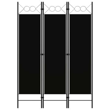 vidaXL Kambario pertvara, 3 dalių, juodos spalvos, 120x180cm