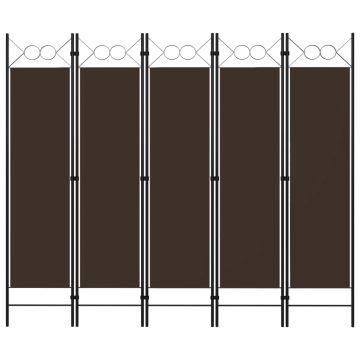vidaXL Kambario pertvara, 5 dalių, rudos spalvos, 200x180cm