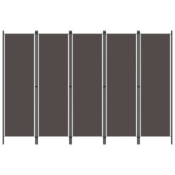 vidaXL Kambario pertvara, 5 dalių, antracito spalvos, 250x180cm