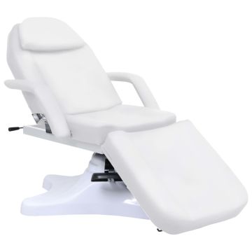 vidaXL Masažinis stalas, baltos spalvos, 180x62x(86,5-118)cm