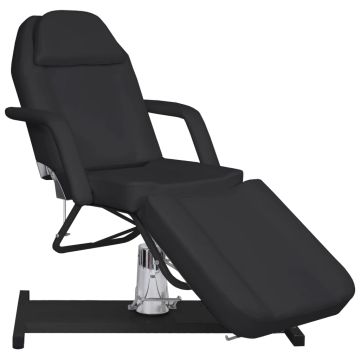 vidaXL Masažinis stalas, juodos spalvos, 180x62x(87-112)cm