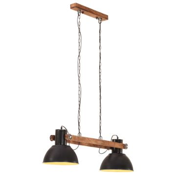 vidaXL Pakabinamas šviestuvas, visiškai juodas, 109cm, 25W, E27