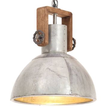vidaXL Pakabinamas šviestuvas, sidabrinis, 30cm, 25W, apskritas, E27