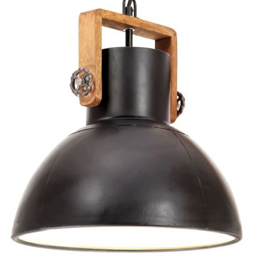 vidaXL Pakabinamas šviestuvas, juodas, 30cm, 25W, apskritas, E27