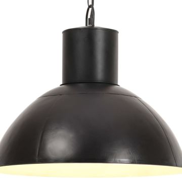 vidaXL Pakabinamas šviestuvas, juodas, 48cm, 25W, apskritas, E27