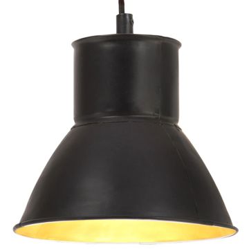 vidaXL Pakabinamas šviestuvas, juodas, 17cm, 25W, apskritas, E27