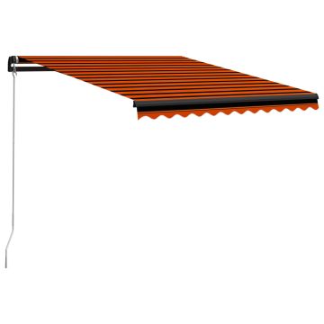 vidaXL Rankiniu būdu ištraukiama markizė, oranžinė ir ruda, 300x250cm