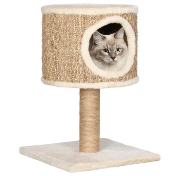 vidaXL Draskyklė katėms su nameliu ir stulpu, 52cm, jūros žolė