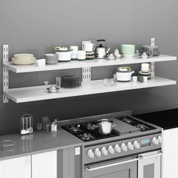 vidaXL Pakabinamos lentynos, 2vnt., 200x30cm, nerūdijantis plienas