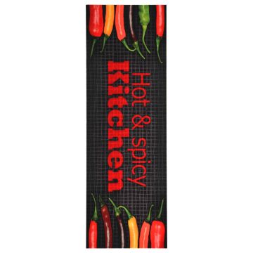 vidaXL Virtuvės kilimėlis, 60x180cm, plaunamas, su užrašu Hot & Spicy
