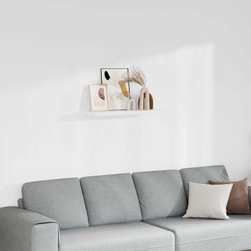 vidaXL Pakabinama sieninė lentyna, balta, 80x23,5x3,8cm, MDF