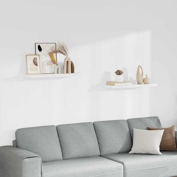 vidaXL Pakabinamos lentynos, 2vnt., baltos, 80x23,5x3,8cm, MDF