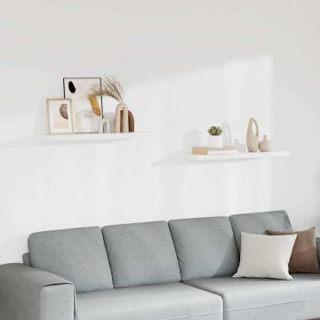 vidaXL Pakabinamos lentynos, 2vnt., baltos, 90x23,5x3,8cm, MDF