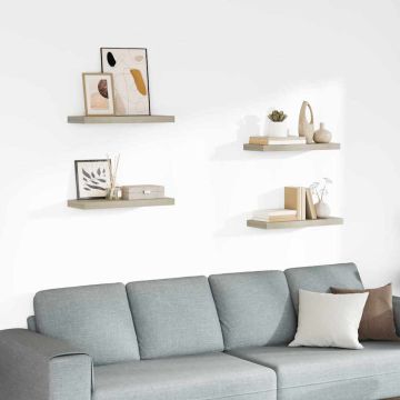 vidaXL Pakabinamos lentynos, 4vnt., ąžuolo, 60x23,5x3,8cm, MDF
