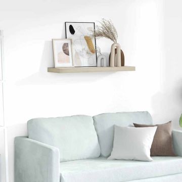 vidaXL Pakabinama sieninė lentyna, ąžuolo spalvos, 80x23,5x3,8cm, MDF