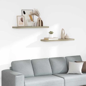 vidaXL Pakabinamos lentynos, 2vnt., ąžuolo spalvos, 90x23,5x3,8cm, MDF
