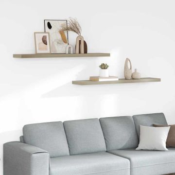 vidaXL Pakabinamos lentynos, 2vnt., ąžuolo, 120x23,5x3,8cm, MDF