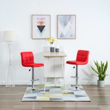 vidaXL Baro taburetės, 2vnt., raudonos, dirbtinė oda