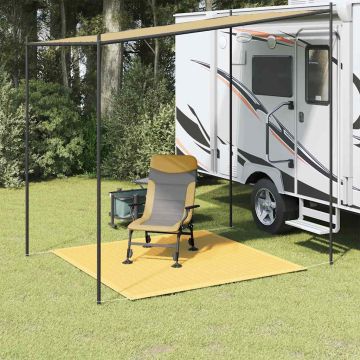 vidaXL Palapinės kilimas, smėlio spalvos, 250x250cm, HDPE
