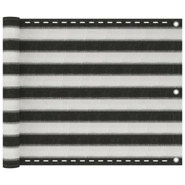 vidaXL Balkono pertvara, antracito ir baltos spalvos, 75x500cm, HDPE