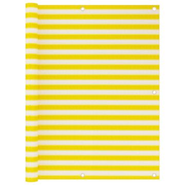vidaXL Balkono pertvara, geltonos ir baltos spalvos, 120x600cm, HDPE