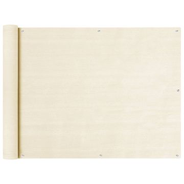 vidaXL Balkono pertvara, kreminės spalvos, 90x300cm, HDPE