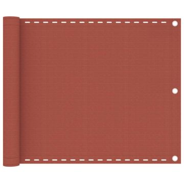 vidaXL Balkono pertvara, terakotos spalvos, 75x300cm, HDPE