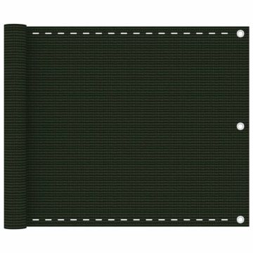 vidaXL Balkono pertvara, tamsiai žalios spalvos, 75x500cm, HDPE