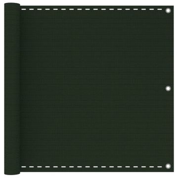 vidaXL Balkono pertvara, tamsiai žalios spalvos, 90x500cm, HDPE