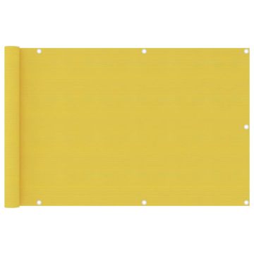 vidaXL Balkono pertvara, geltonos spalvos, 90x400cm, HDPE