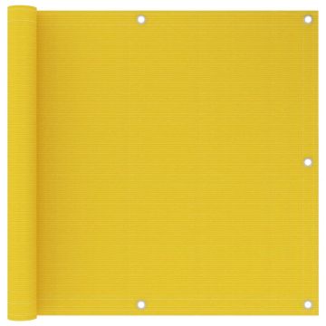 vidaXL Balkono pertvara, geltonos spalvos, 90x600cm, HDPE