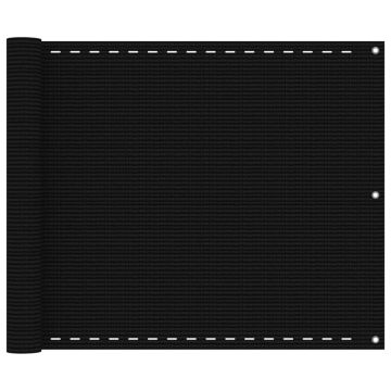 vidaXL Balkono pertvara, juodos spalvos, 75x400cm, HDPE