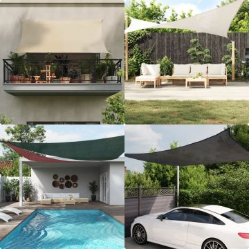 vidaXL Uždanga nuo saulės, baltos spalvos, 3x3x3m, HDPE, 160g/m²