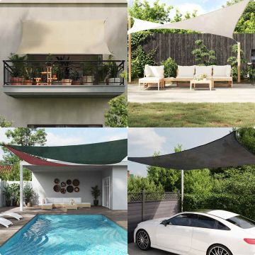 vidaXL Uždanga nuo saulės, raudonos spalvos, 7x7m, HDPE, 160g/m²