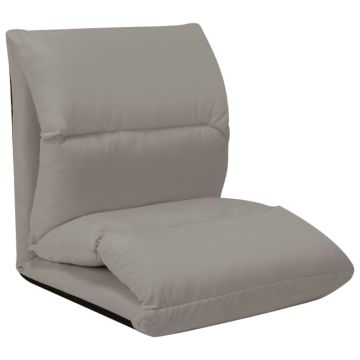 vidaXL Sulankstomas čiužinukas-kėdė, šviesiai pilkas, mikropluoštas
