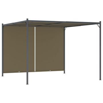 vidaXL Sodo pergolė su įtraukiamu stogu, taupe spalvos, 3x3m, 180g/m²