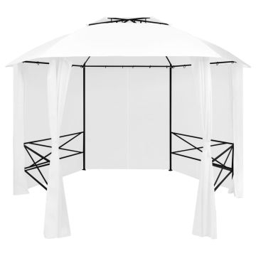 vidaXL Sodo palapinė su užuolaidomis, balta, 360x312x265cm, 180g/m²