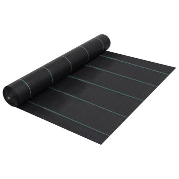 vidaXL Agroplėvelė nuo piktžolių ir šaknų, juoda, 1x25m, PP