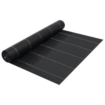 vidaXL Agroplėvelė nuo piktžolių ir šaknų, juoda, 2x50m, PP