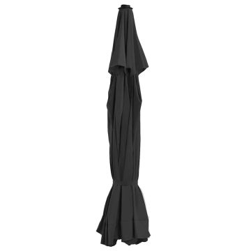 vidaXL Pakaitinis audinys lauko skėčiui nuo saulės, juodas, 515cm