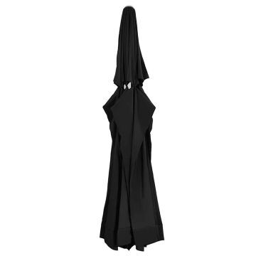 vidaXL Pakaitinis audinys lauko skėčiui nuo saulės, juodas, 610cm