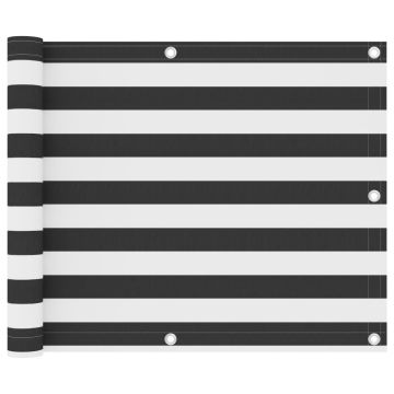 vidaXL Balkono pertvara, antracito/balta, 75x300cm, oksfordo audinys