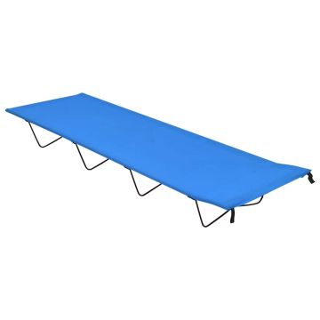 vidaXL Stovyklavimo gultas, mėlynas, 180x60x19cm, audinys ir plienas